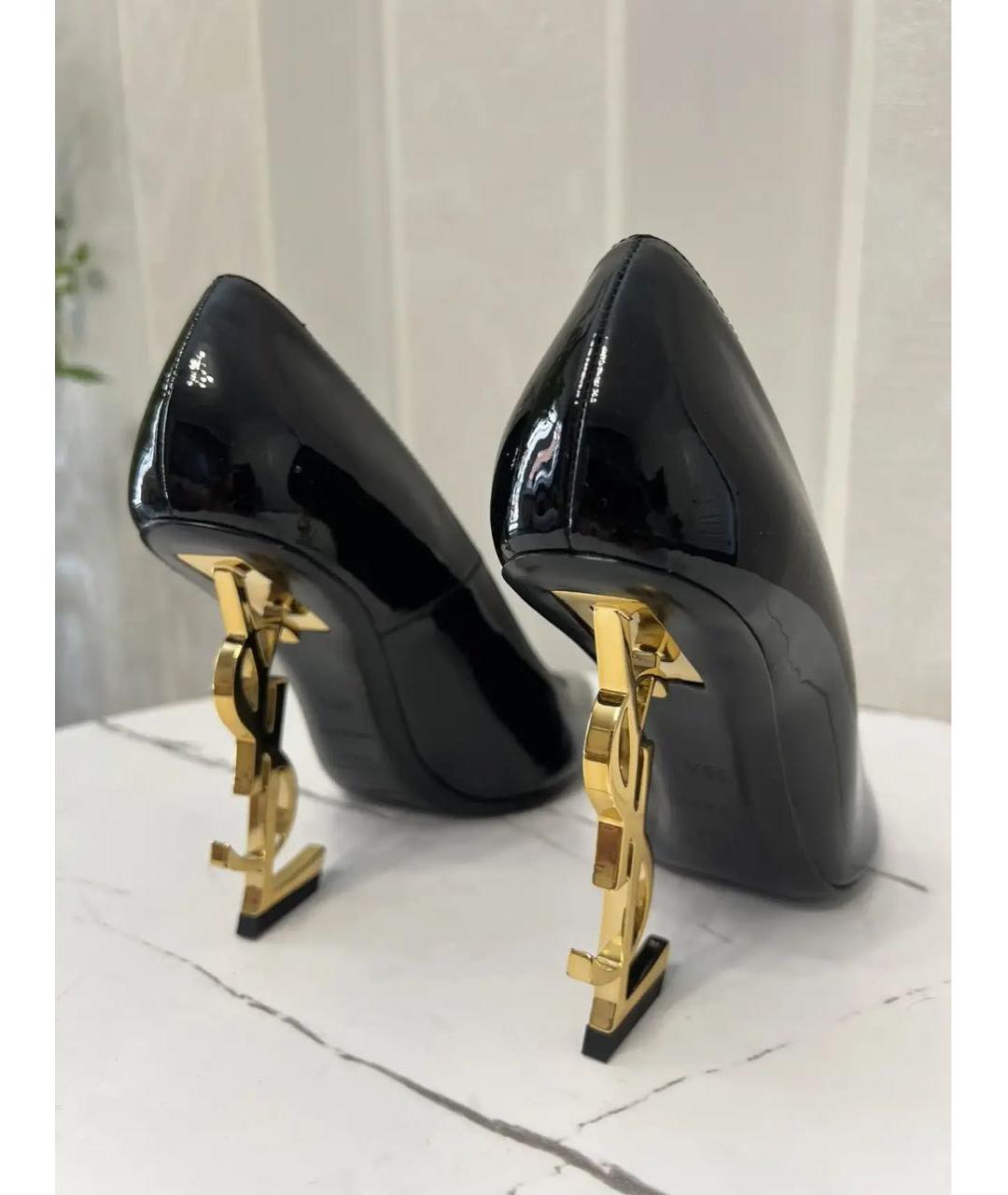 SAINT LAURENT Черные туфли из лакированной кожи, фото 3