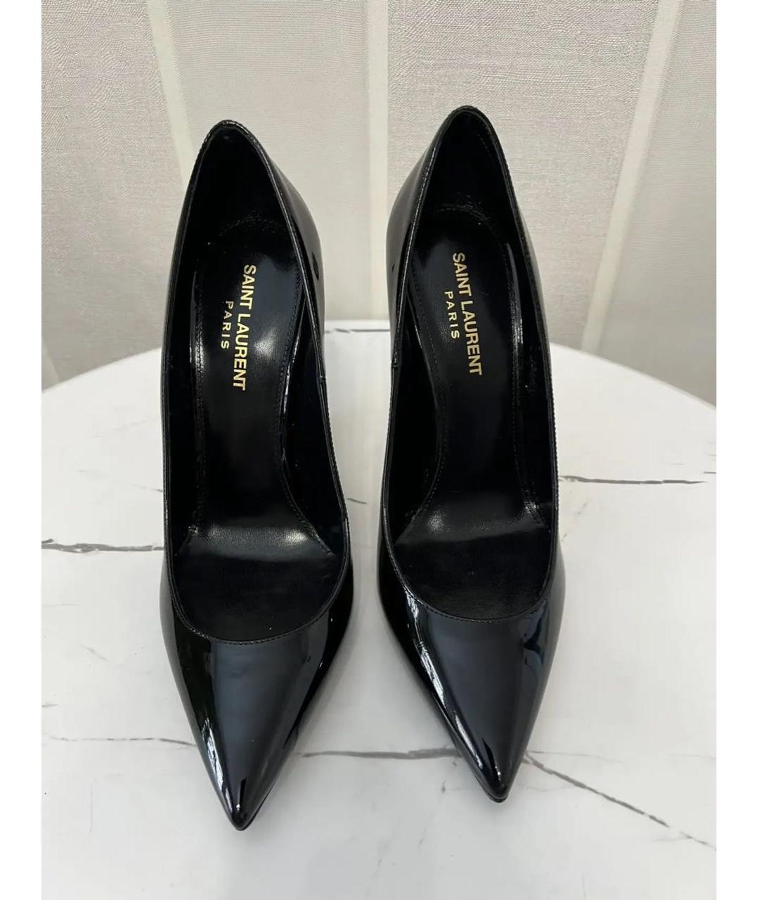 SAINT LAURENT Черные туфли из лакированной кожи, фото 5