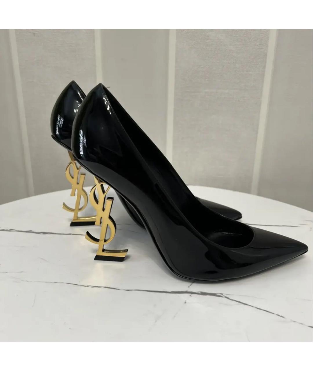 SAINT LAURENT Черные туфли из лакированной кожи, фото 8