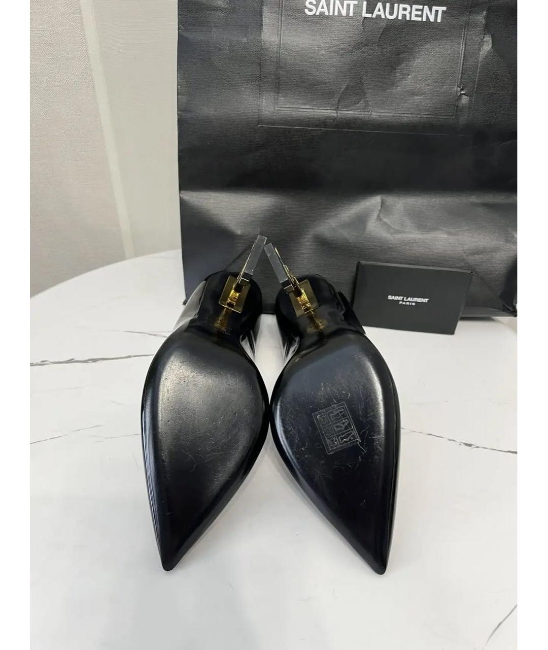 SAINT LAURENT Черные туфли из лакированной кожи, фото 6