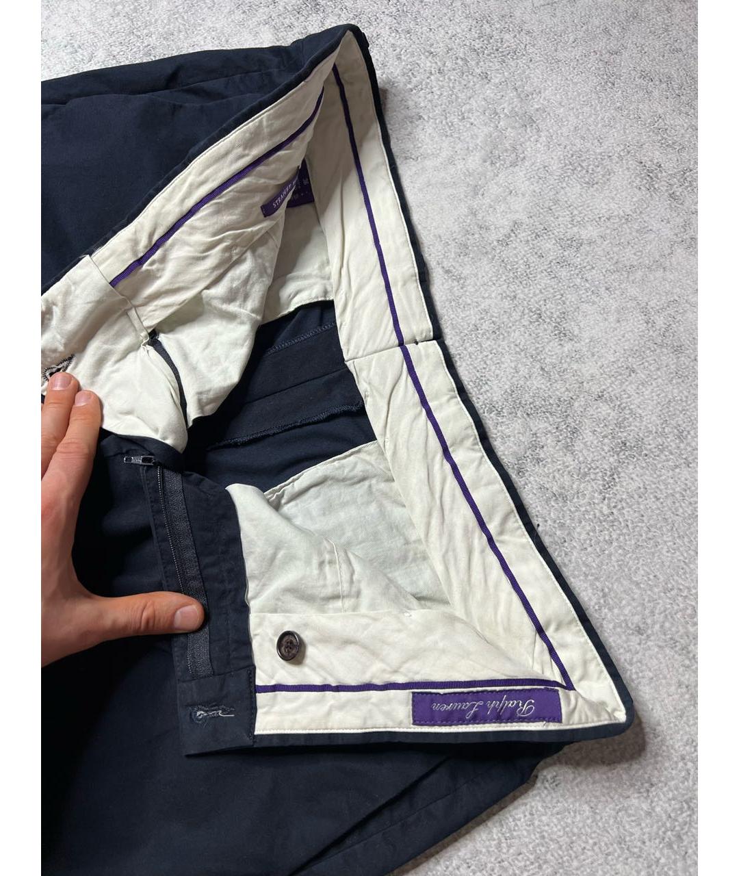 RALPH LAUREN PURPLE LABEL Темно-синие хлопковые шорты, фото 5