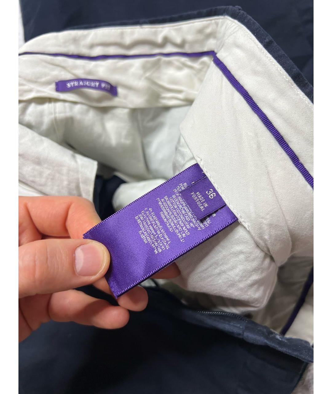 RALPH LAUREN PURPLE LABEL Темно-синие хлопковые шорты, фото 7