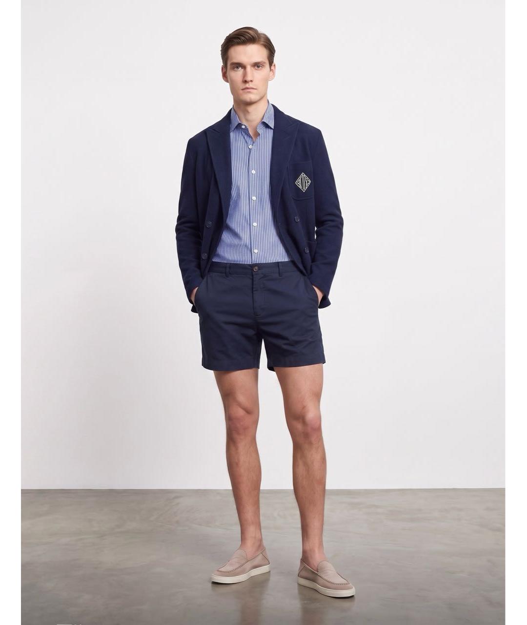RALPH LAUREN PURPLE LABEL Темно-синие хлопковые шорты, фото 2