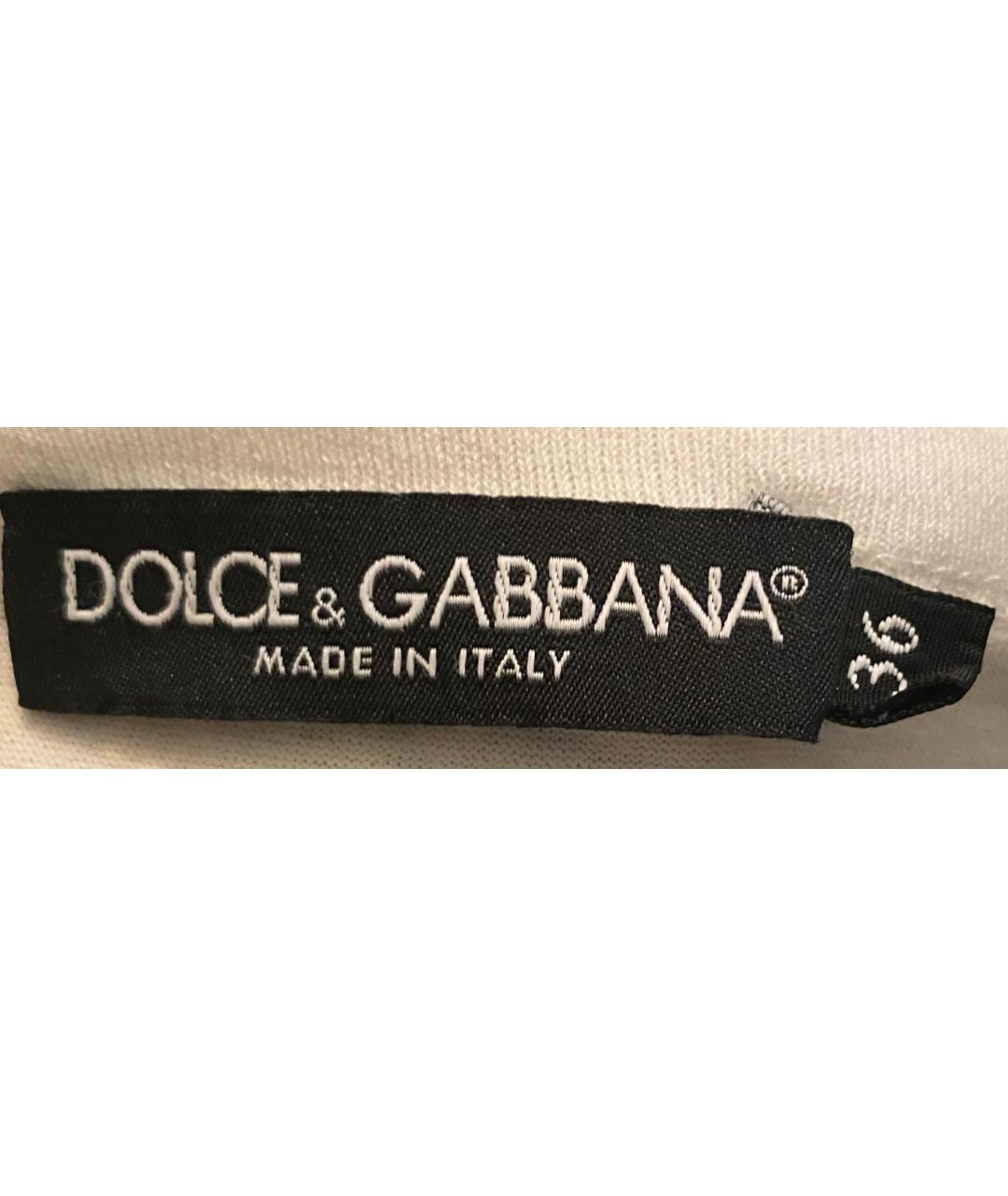DOLCE&GABBANA Белая хлопковая майка, фото 5