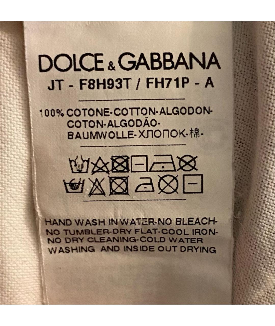 DOLCE&GABBANA Белая хлопковая майка, фото 6