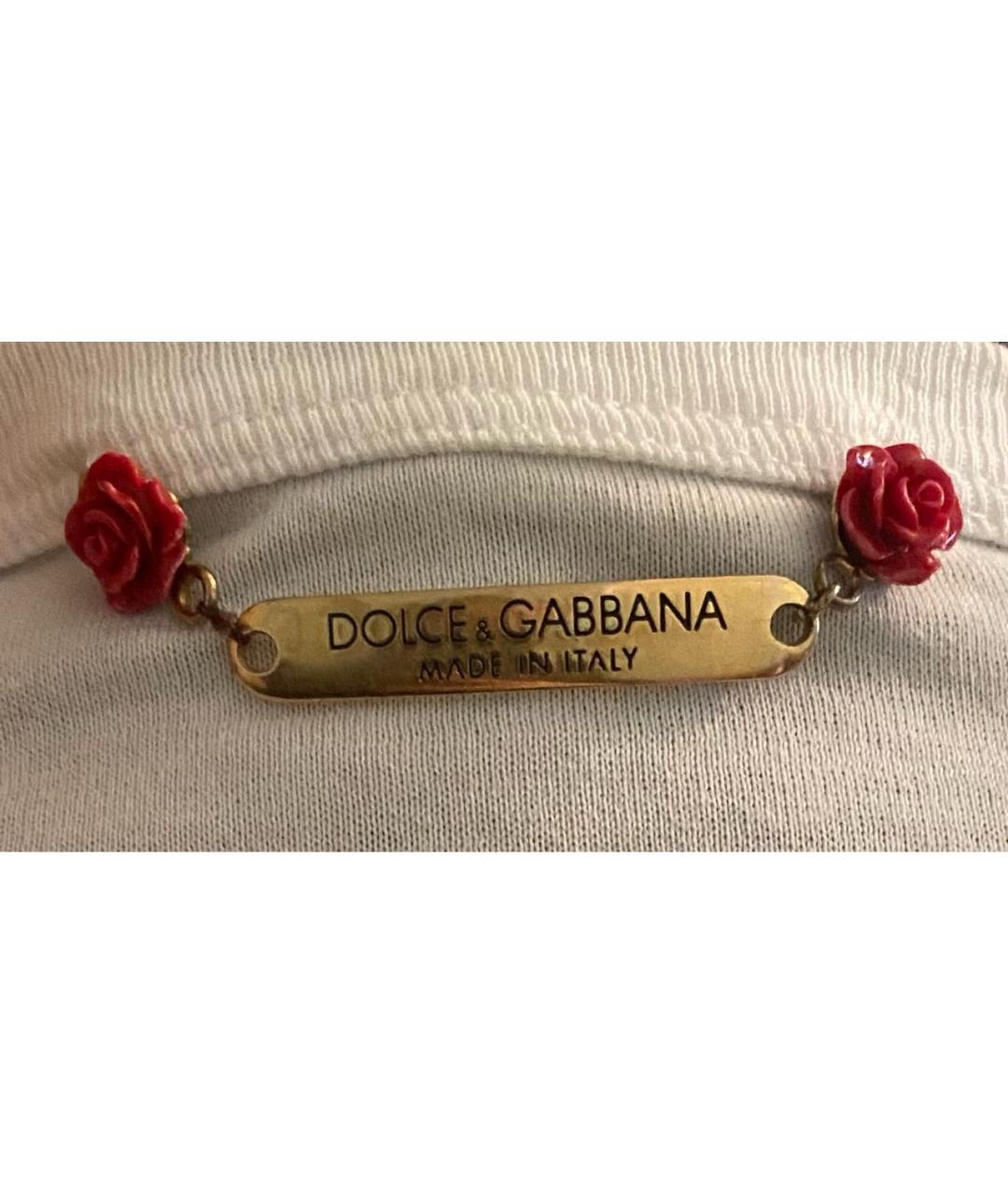 DOLCE&GABBANA Белая хлопковая майка, фото 4
