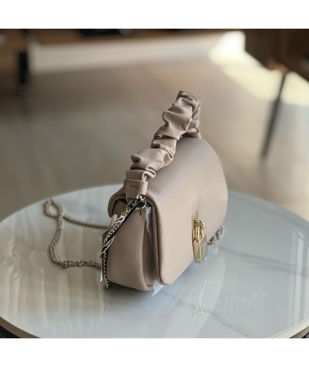 FURLA Бежевая кожаная сумка через плечо, фото 2