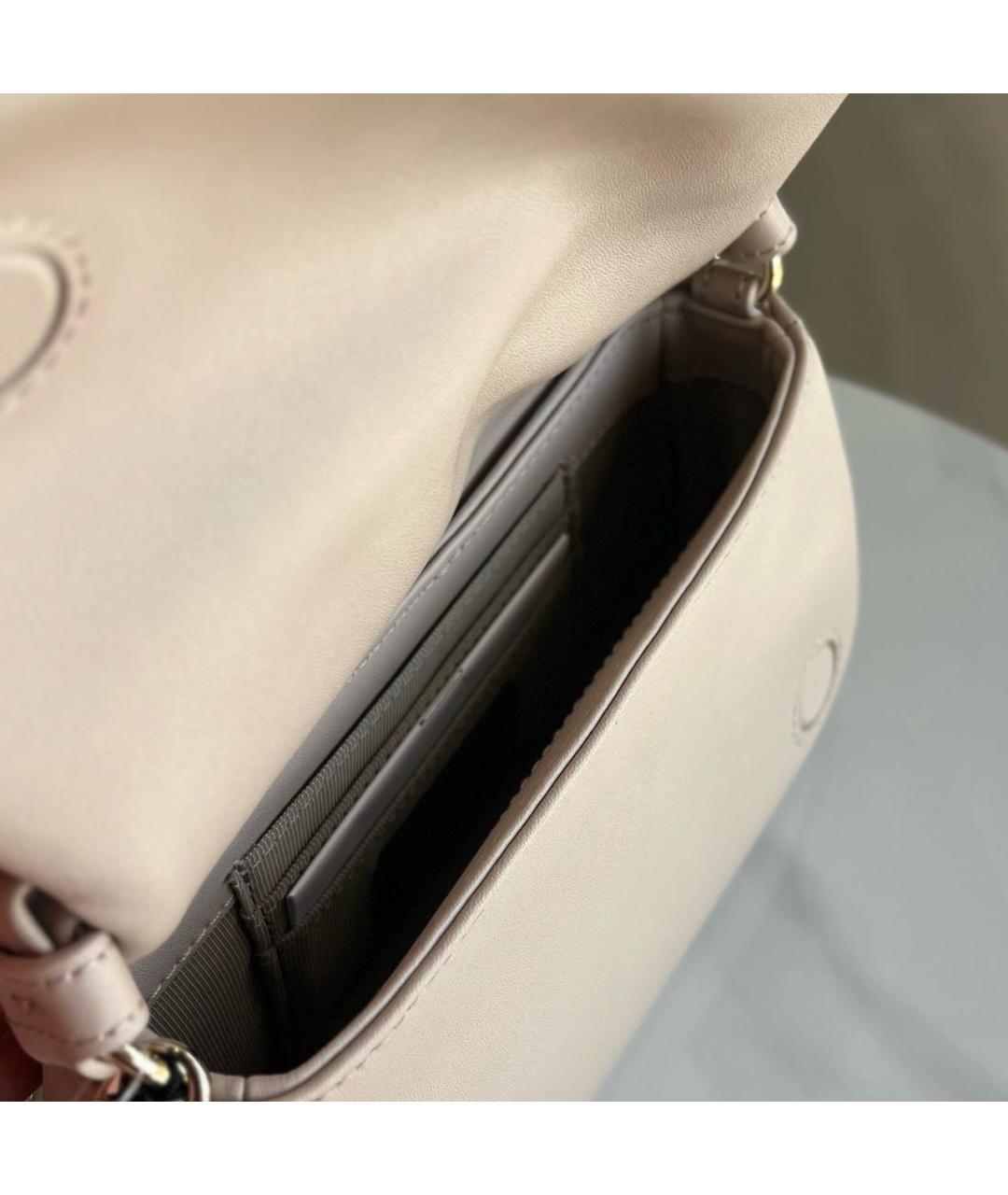 FURLA Бежевая кожаная сумка через плечо, фото 4