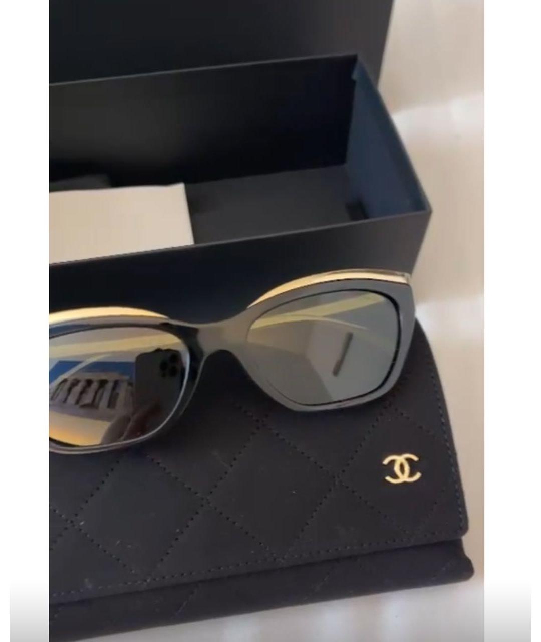 CHANEL Черные металлические солнцезащитные очки, фото 4