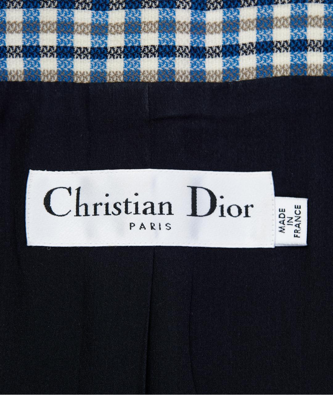 CHRISTIAN DIOR Синее шерстяное повседневное платье, фото 3