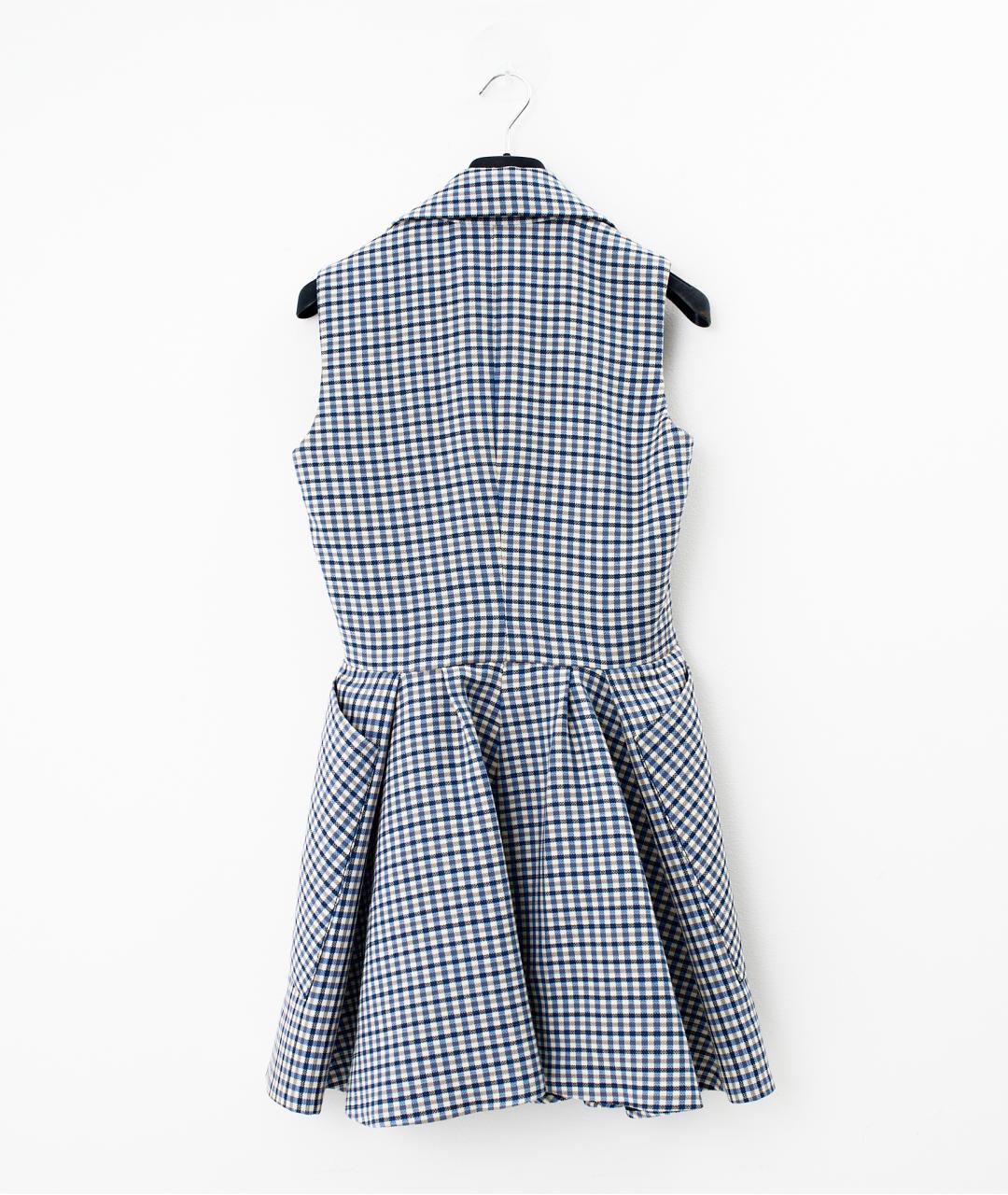 CHRISTIAN DIOR Синее шерстяное повседневное платье, фото 2
