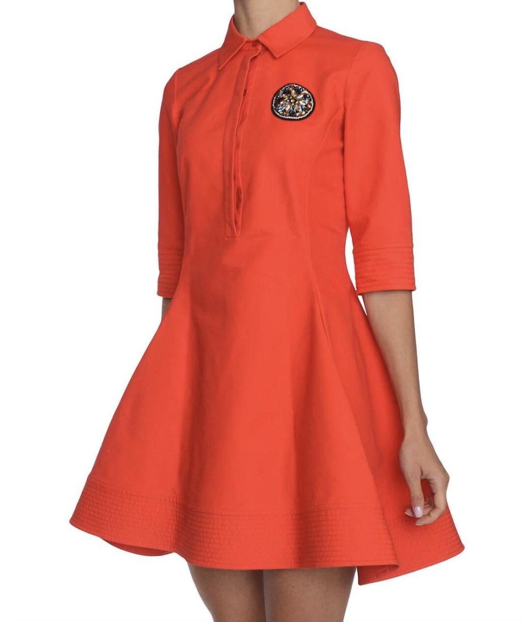 CHRISTIAN DIOR Оранжевое хлопковое повседневное платье, фото 3