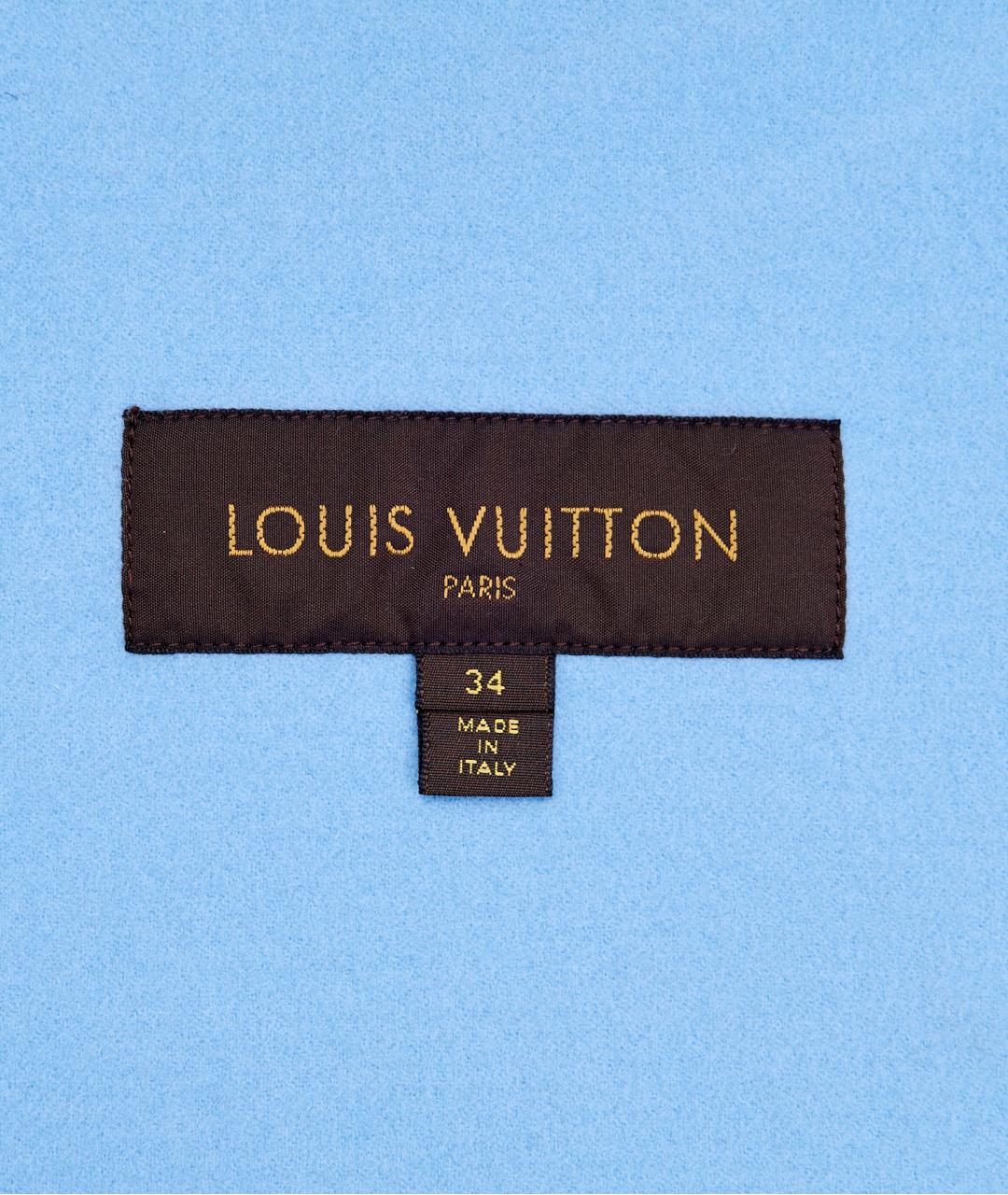 LOUIS VUITTON Голубое шерстяное пальто, фото 3