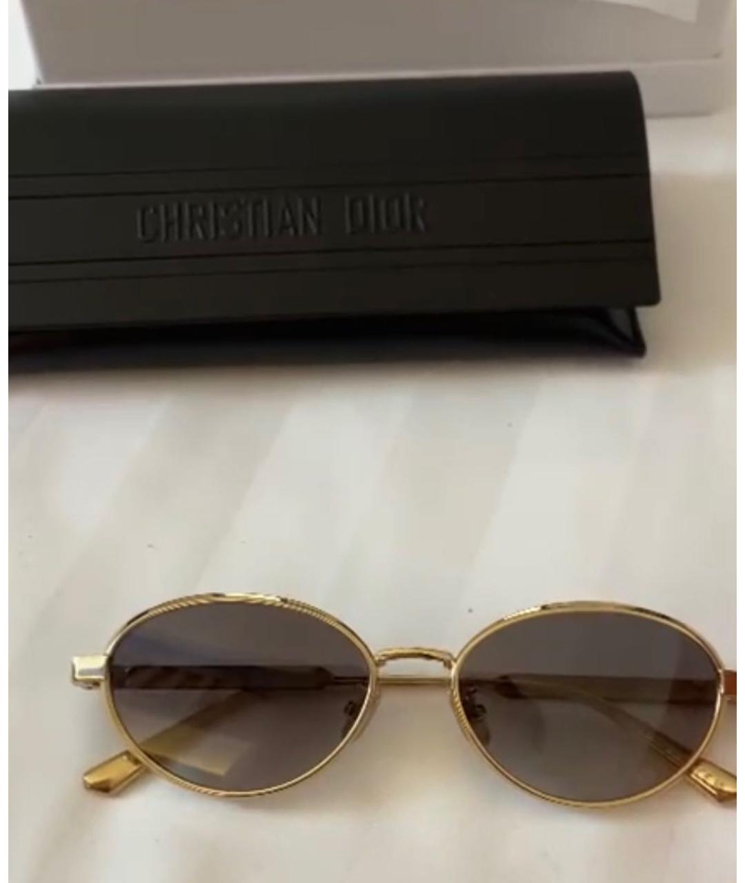 CHRISTIAN DIOR Золотые металлические солнцезащитные очки, фото 4