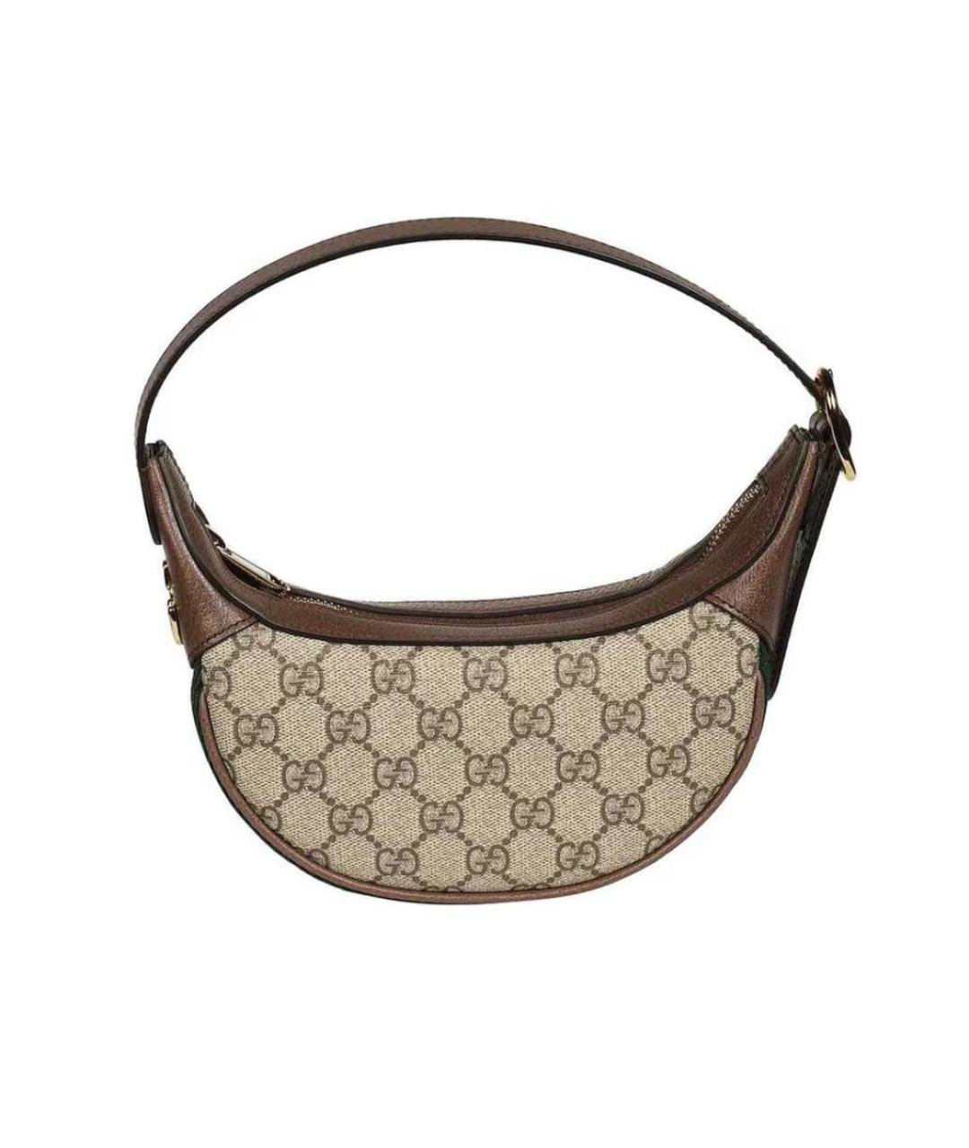 GUCCI Коричневая канва сумка с короткими ручками, фото 7