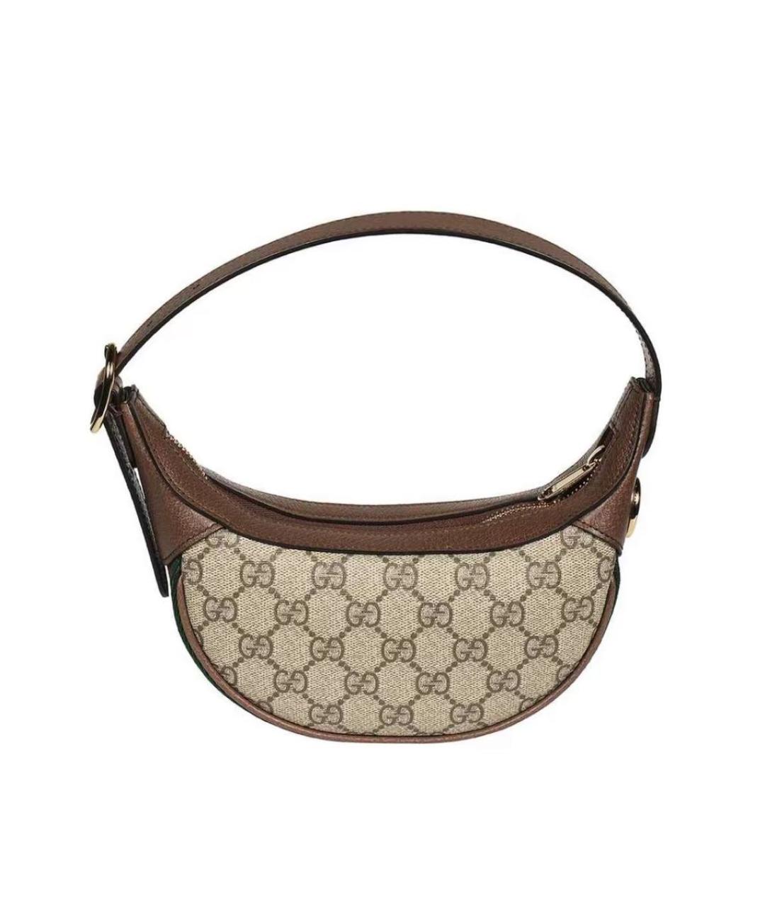 GUCCI Коричневая канва сумка с короткими ручками, фото 3
