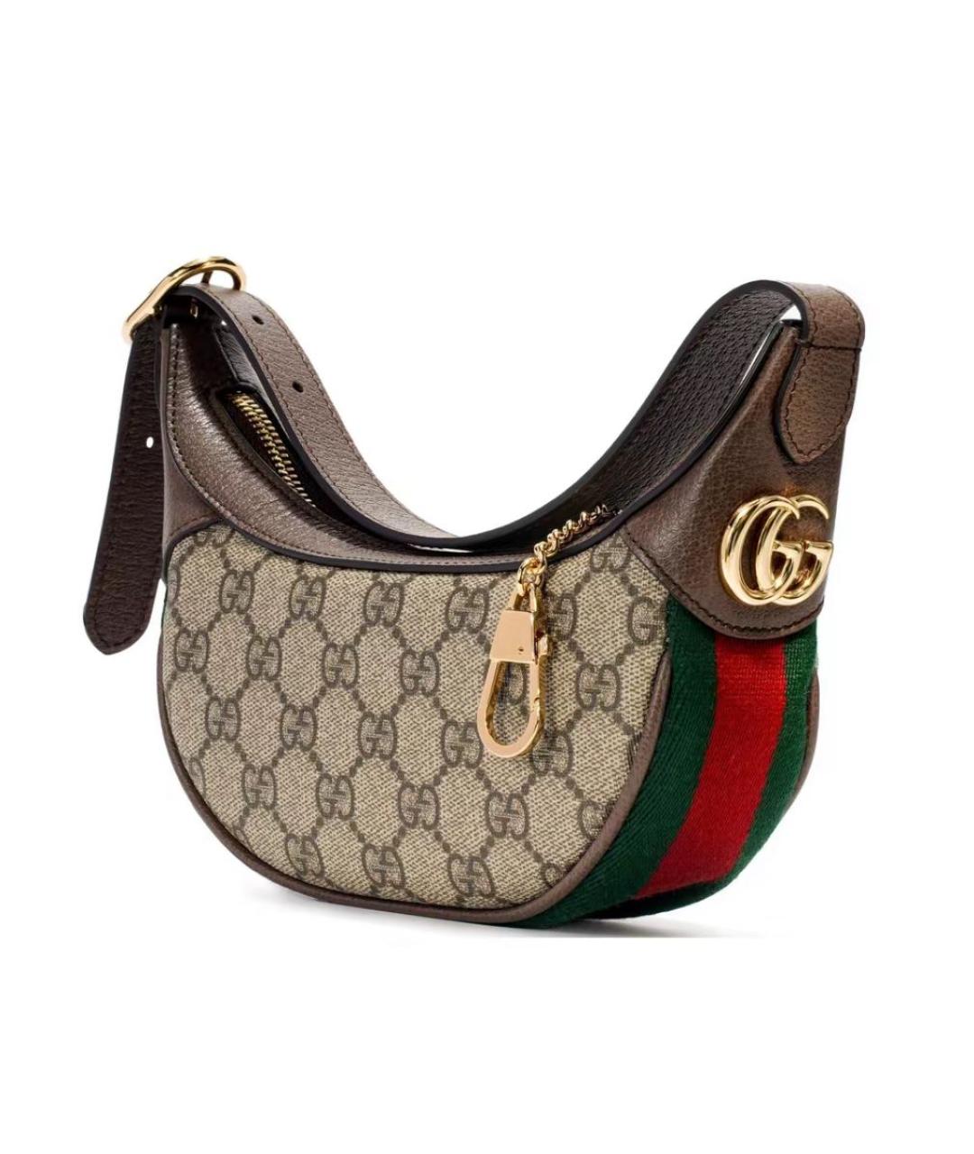 GUCCI Коричневая канва сумка с короткими ручками, фото 2