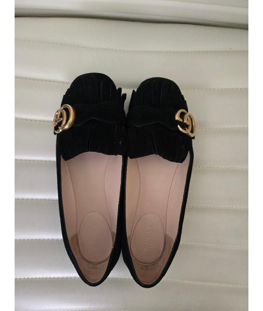 GUCCI Черные замшевые балетки, фото 3
