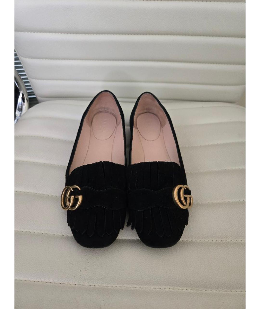 GUCCI Черные замшевые балетки, фото 2