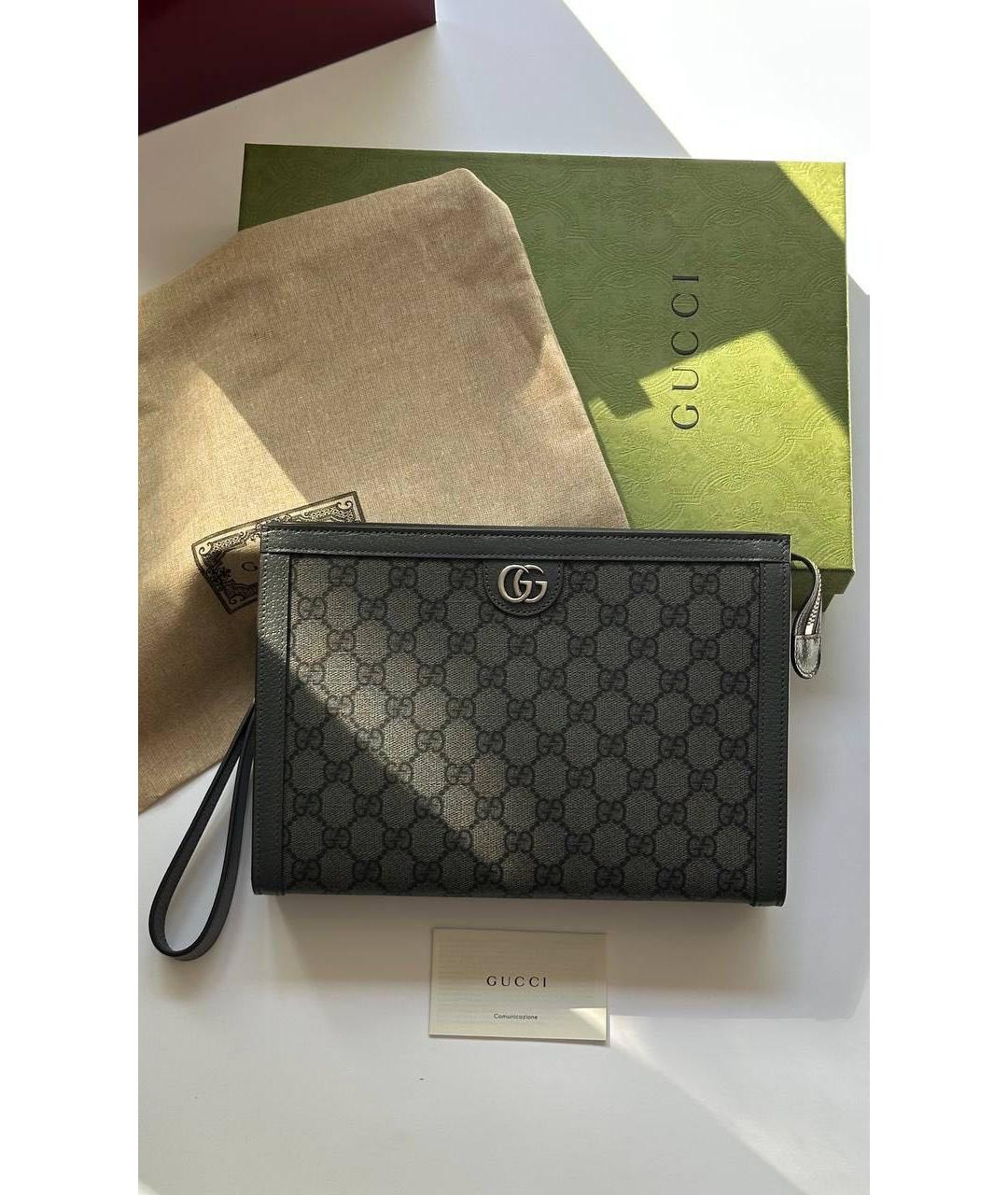 GUCCI Хаки канва барсетка, фото 7