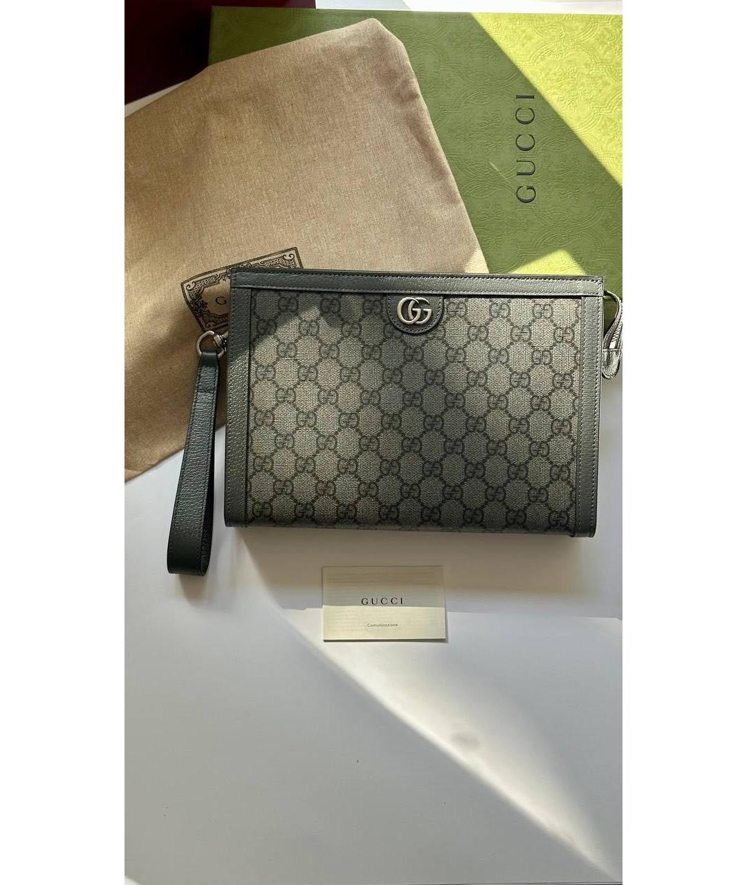 GUCCI Хаки канва барсетка, фото 3