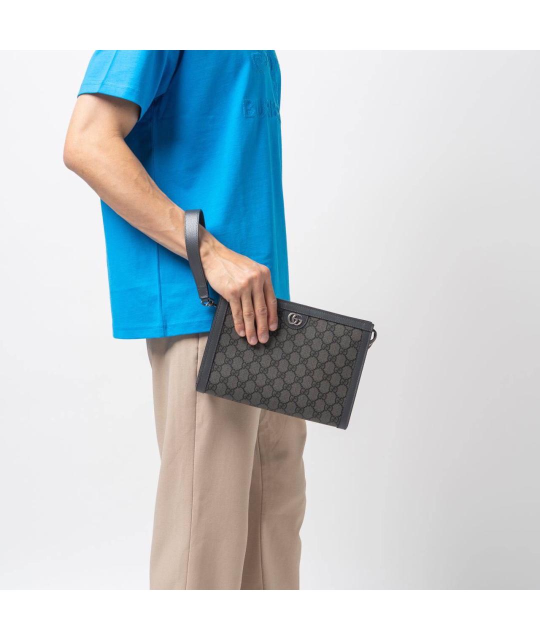 GUCCI Хаки канва барсетка, фото 5
