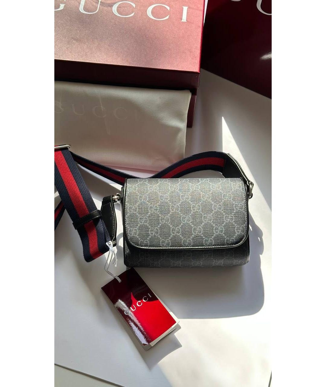 GUCCI Черная канва сумка на плечо, фото 6