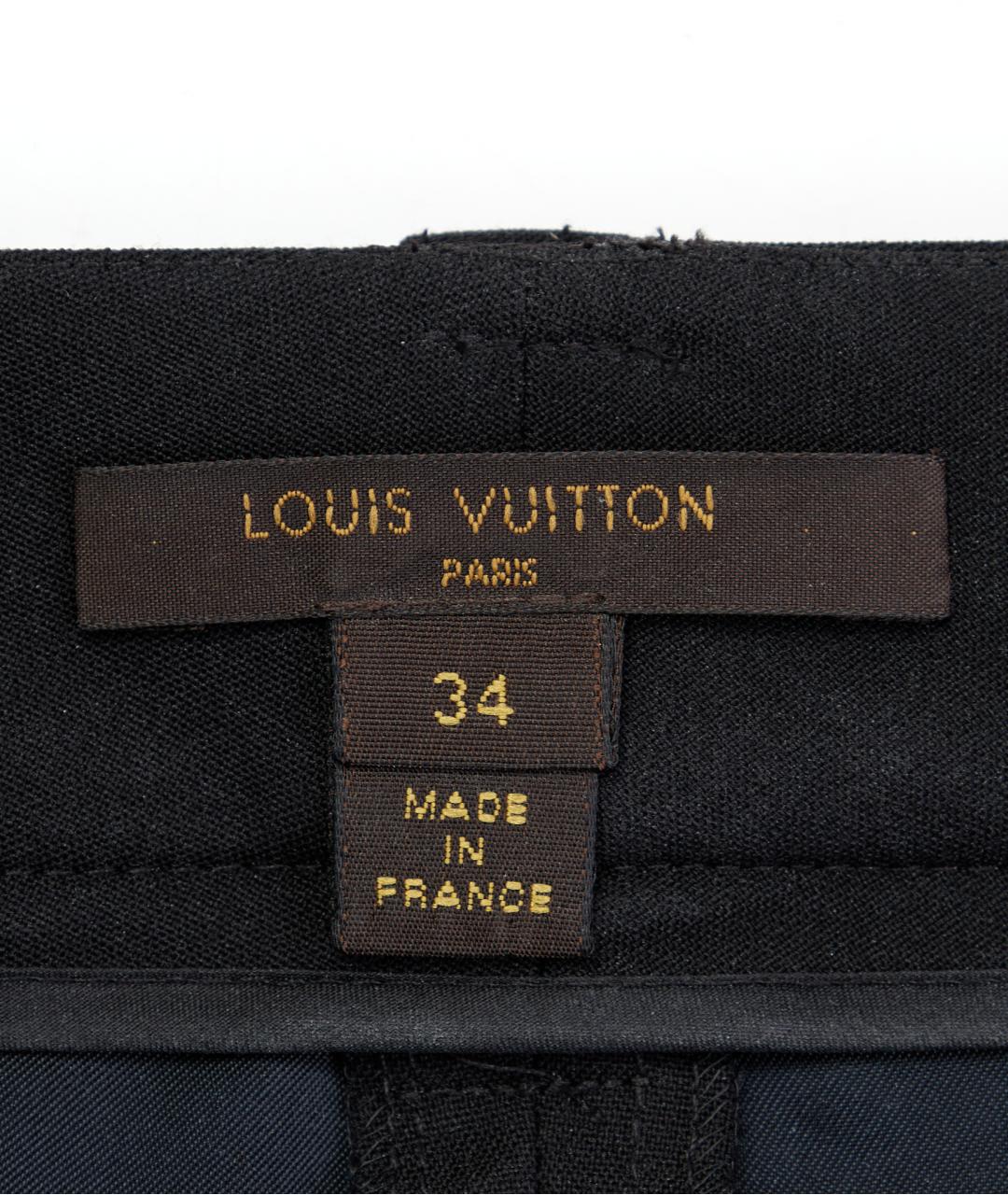 LOUIS VUITTON Черные шерстяные брюки узкие, фото 3