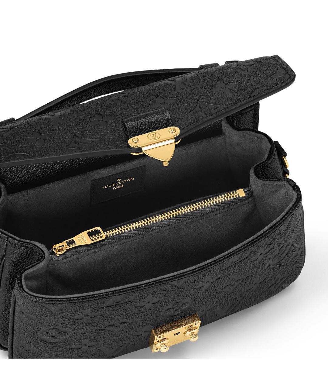 LOUIS VUITTON Черная кожаная сумка с короткими ручками, фото 4