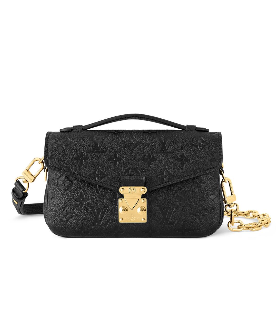 LOUIS VUITTON Черная кожаная сумка с короткими ручками, фото 8