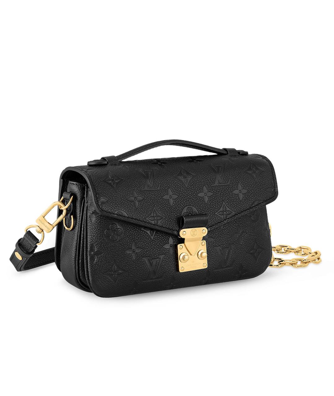 LOUIS VUITTON Черная кожаная сумка с короткими ручками, фото 2