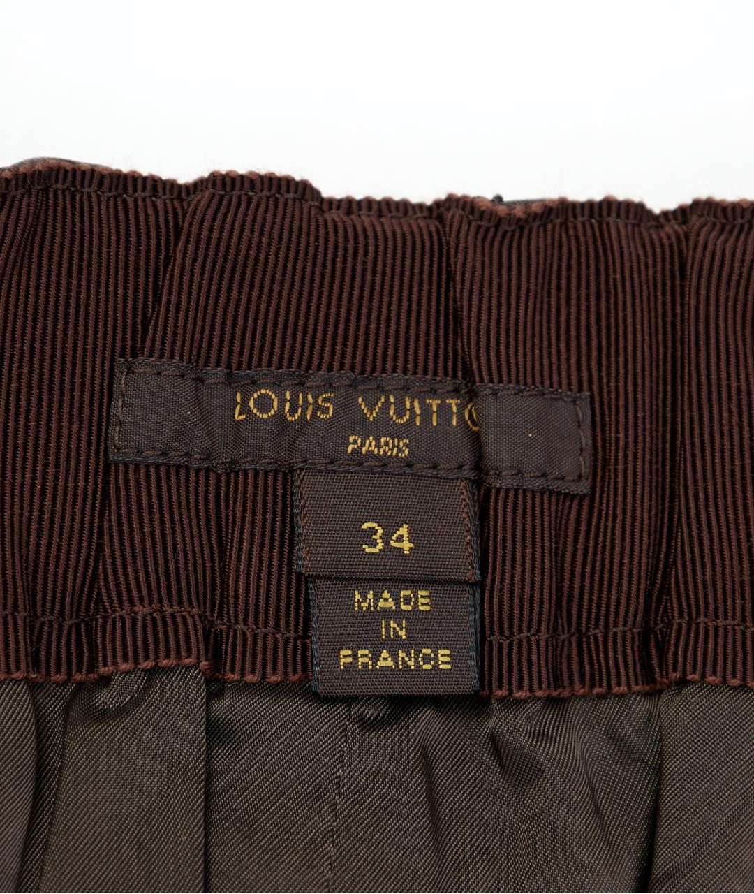 LOUIS VUITTON Коричневые кожаные шорты, фото 3