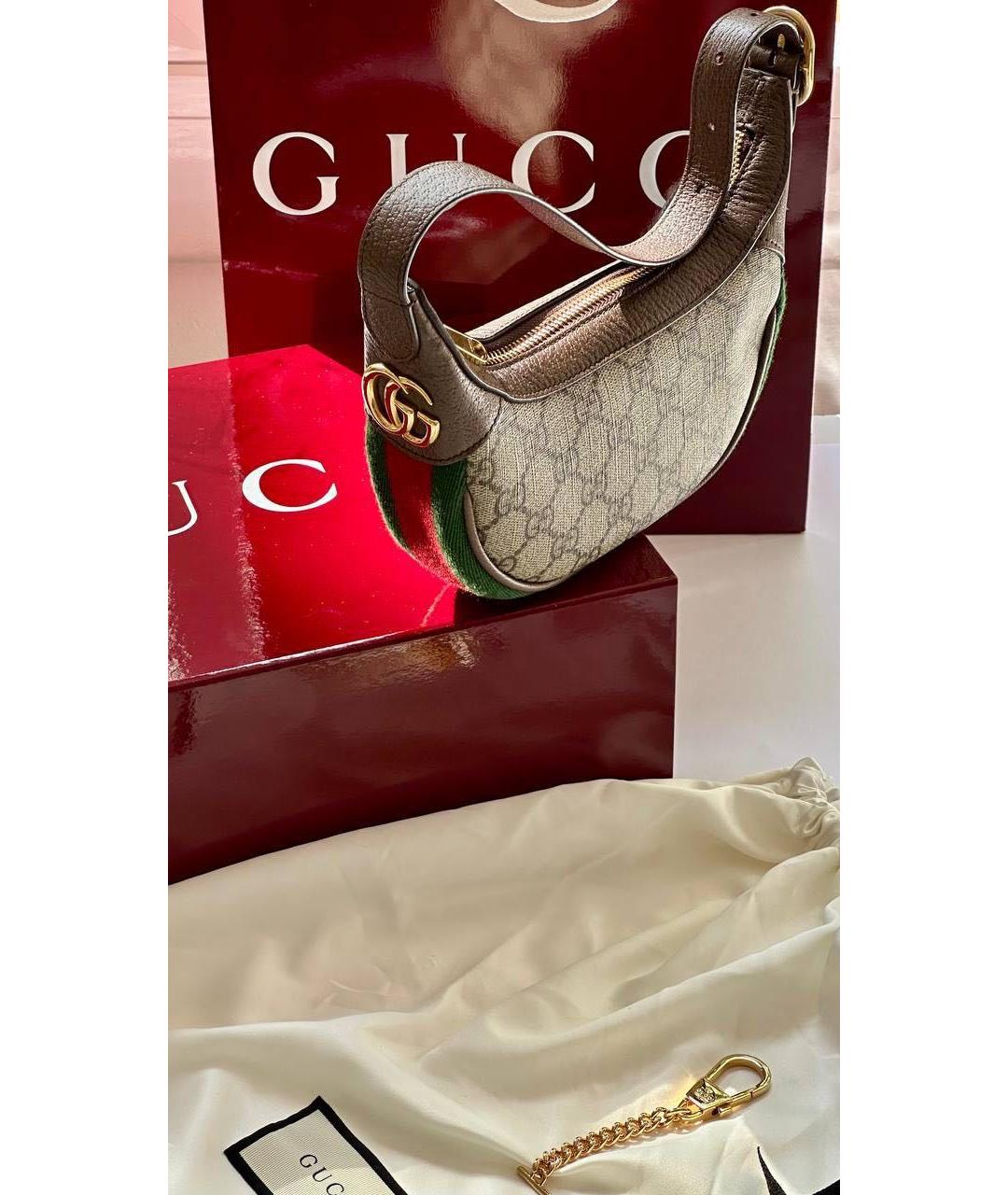 GUCCI Бежевая канва сумка с короткими ручками, фото 3