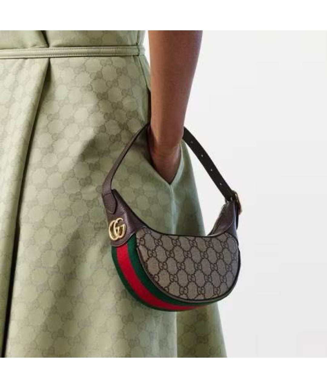 GUCCI Бежевая канва сумка с короткими ручками, фото 4