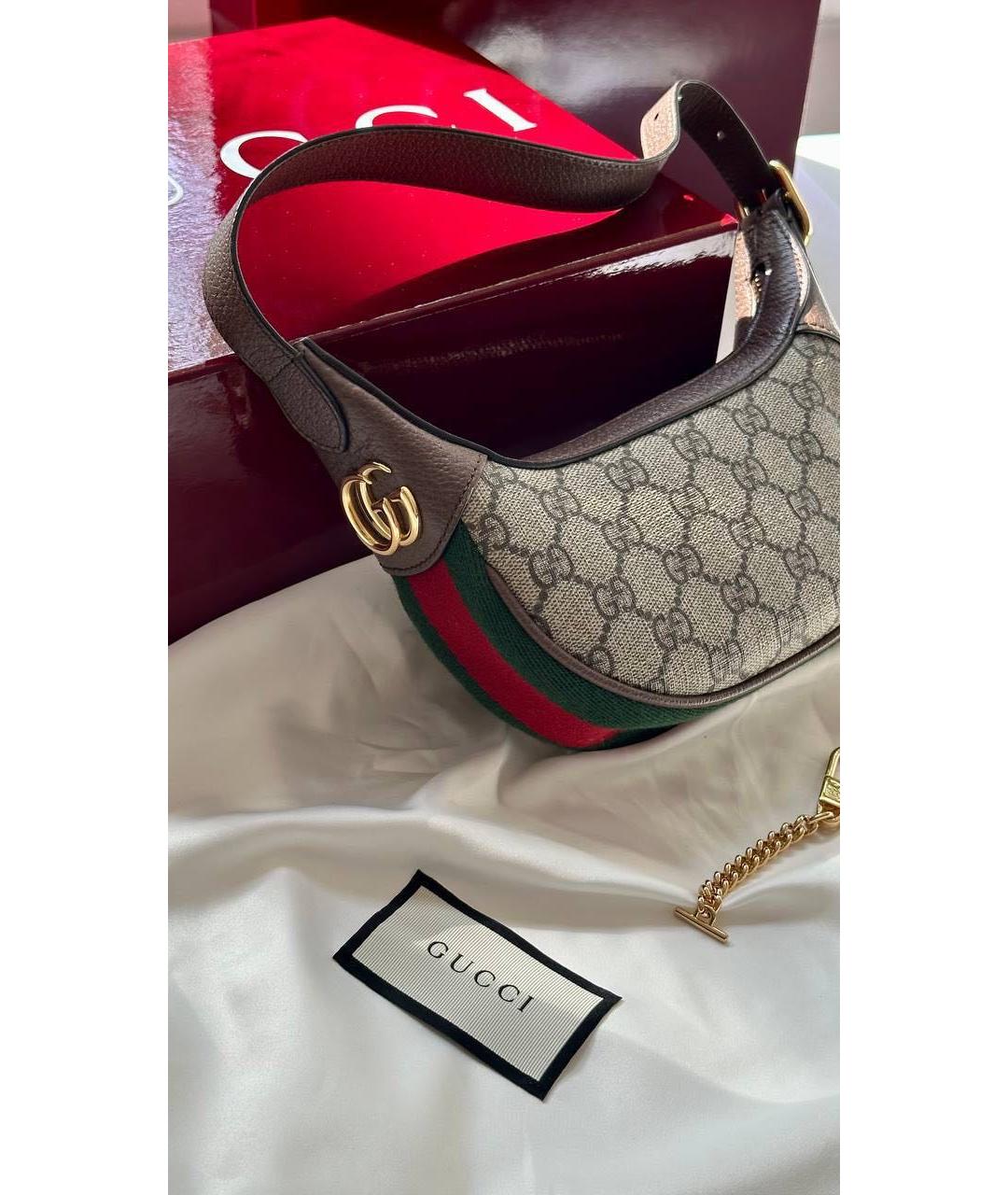 GUCCI Бежевая канва сумка с короткими ручками, фото 2
