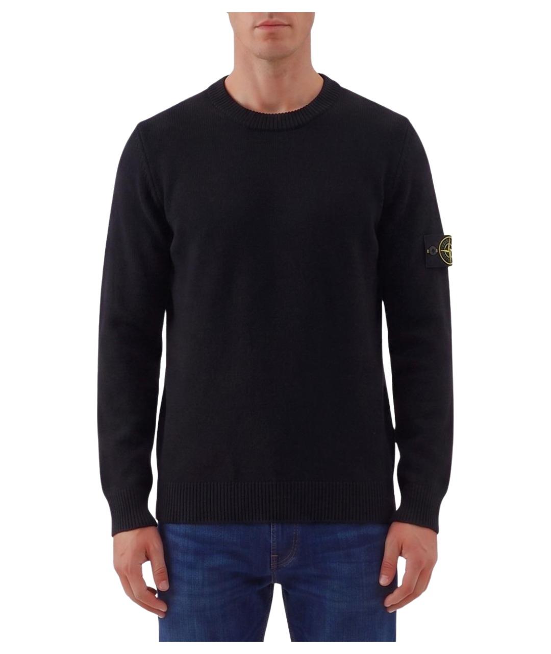 STONE ISLAND Черный шерстяной джемпер / свитер, фото 1
