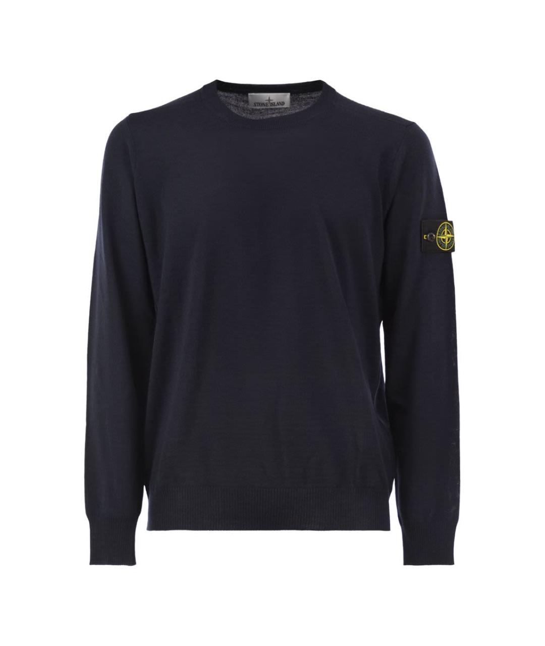STONE ISLAND Темно-синий шерстяной джемпер / свитер, фото 1