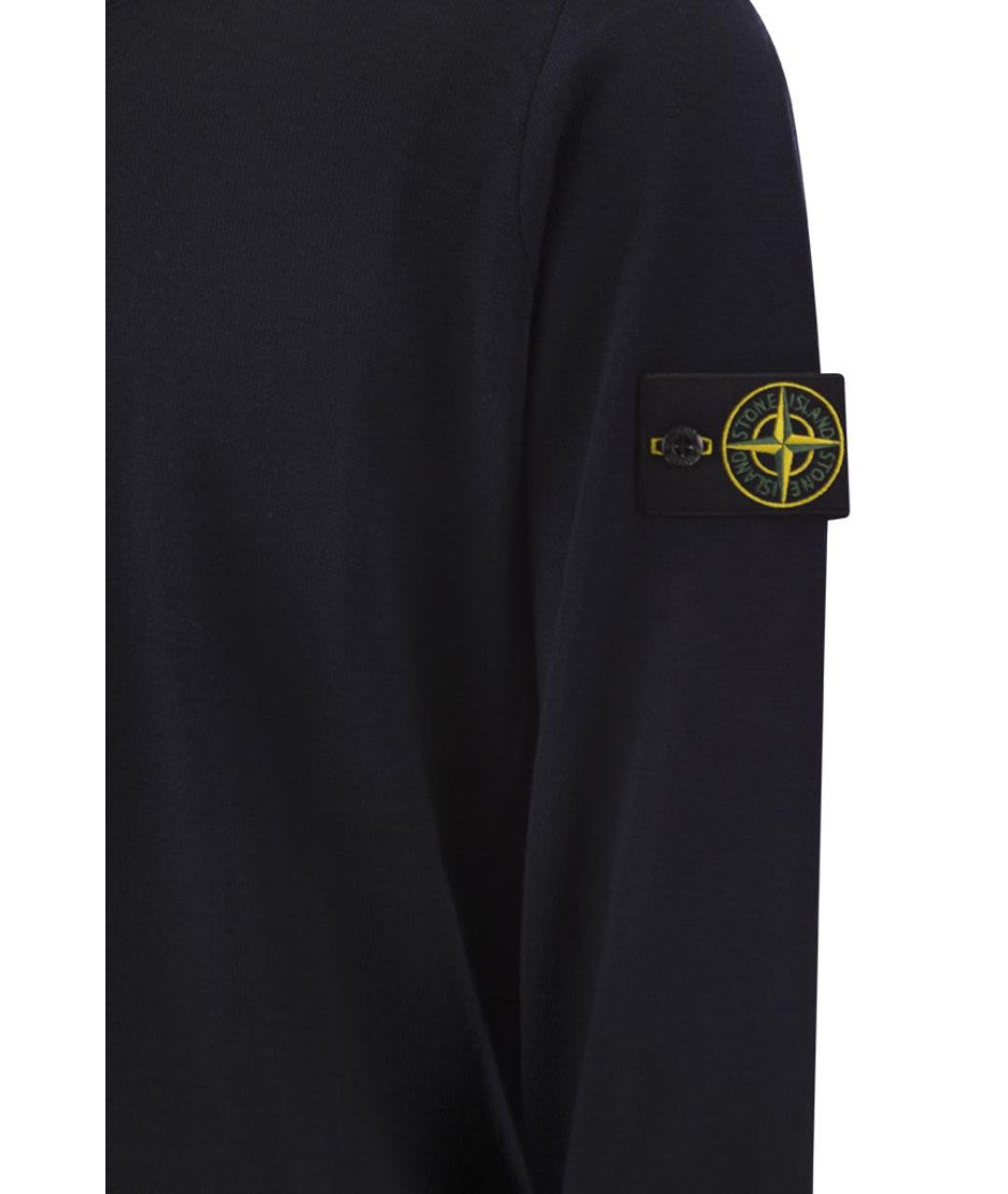 STONE ISLAND Темно-синий шерстяной джемпер / свитер, фото 4