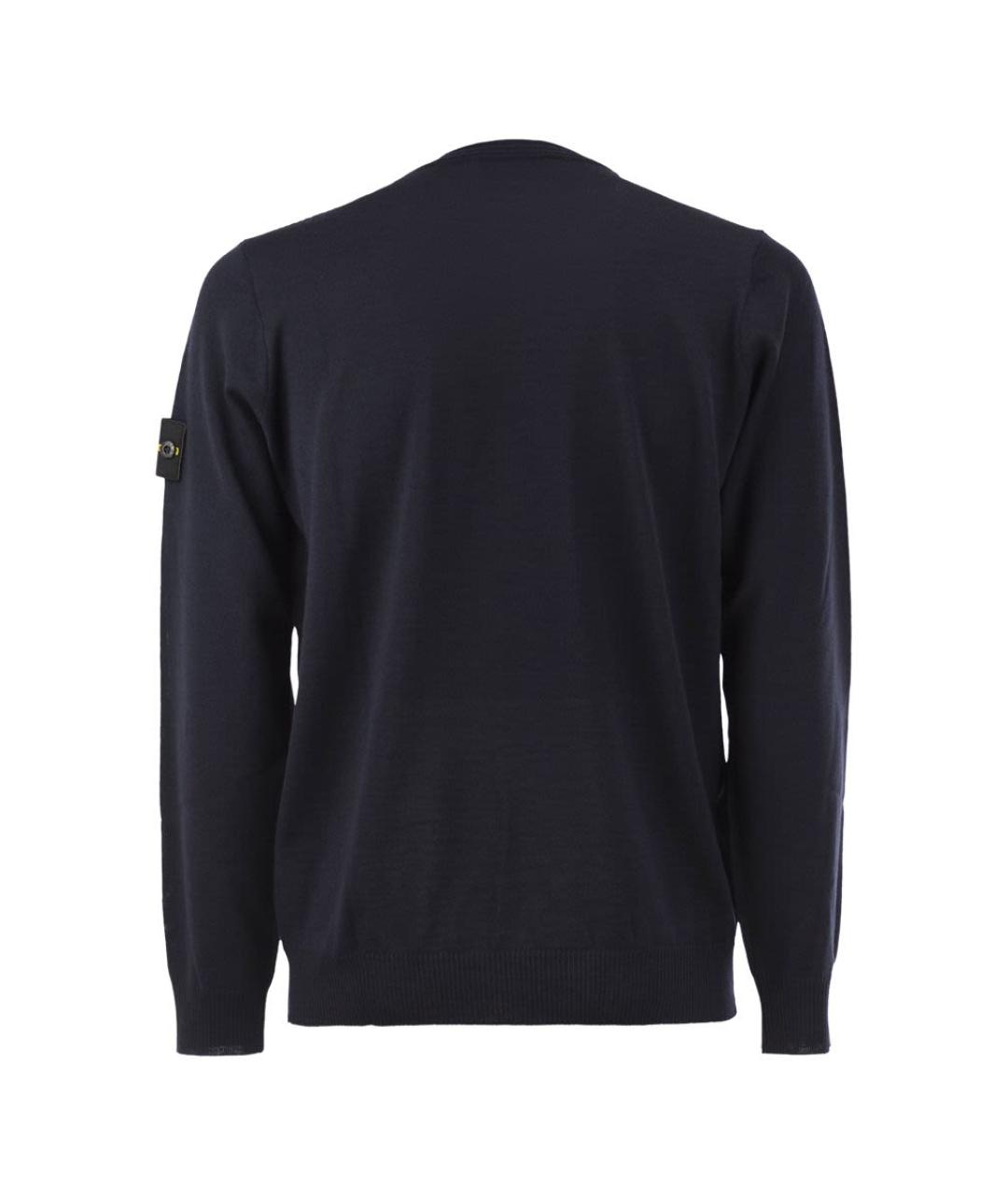 STONE ISLAND Темно-синий шерстяной джемпер / свитер, фото 2