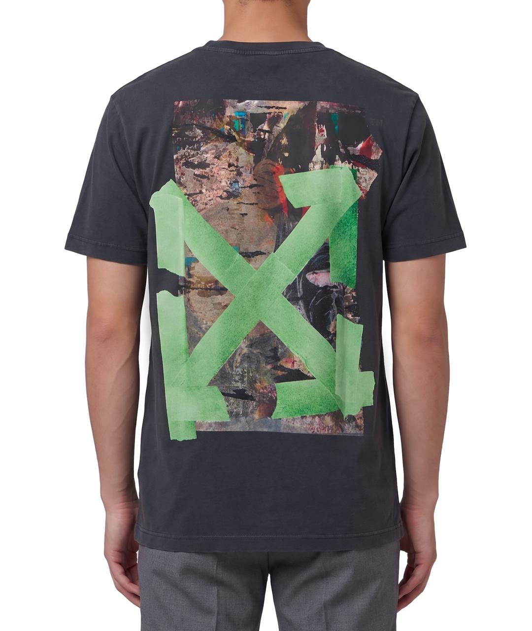 OFF-WHITE Черная хлопковая футболка, фото 3