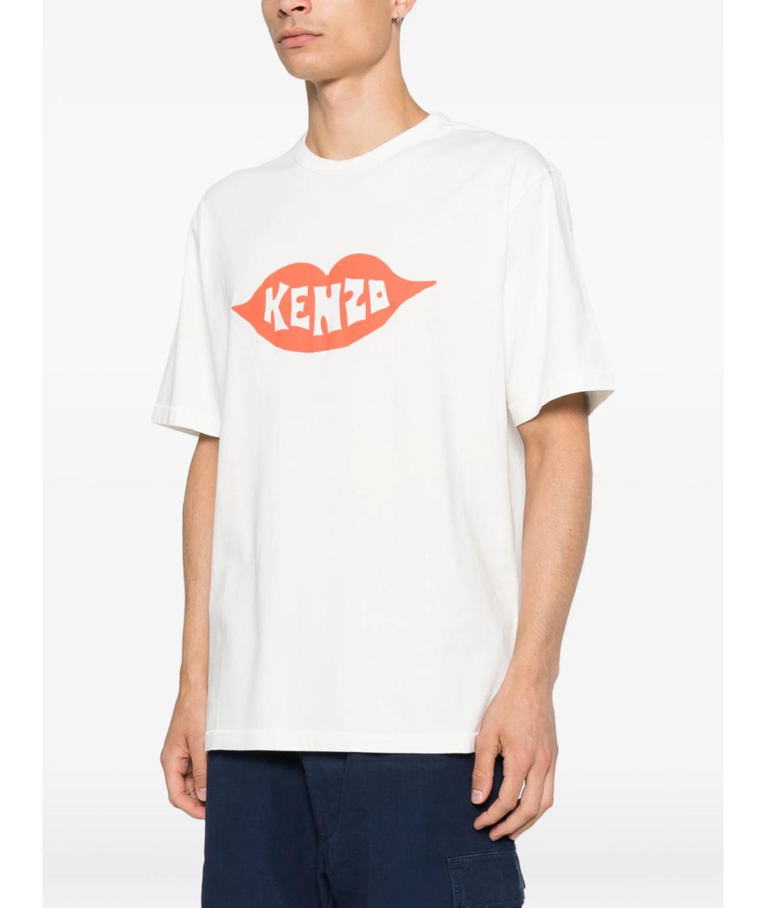 KENZO Белая хлопковая футболка, фото 3
