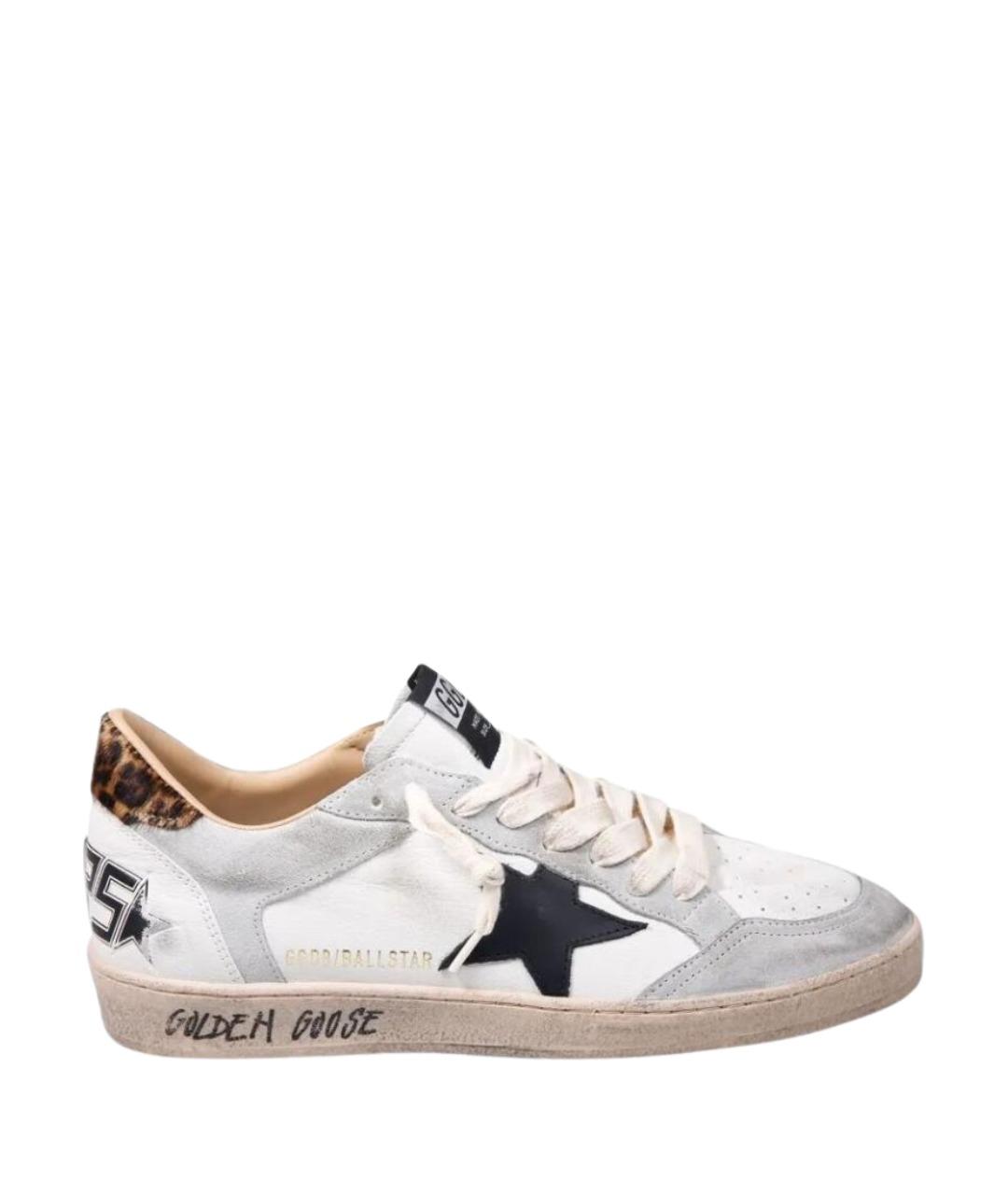 GOLDEN GOOSE Белые кожаные низкие кроссовки / кеды, фото 1
