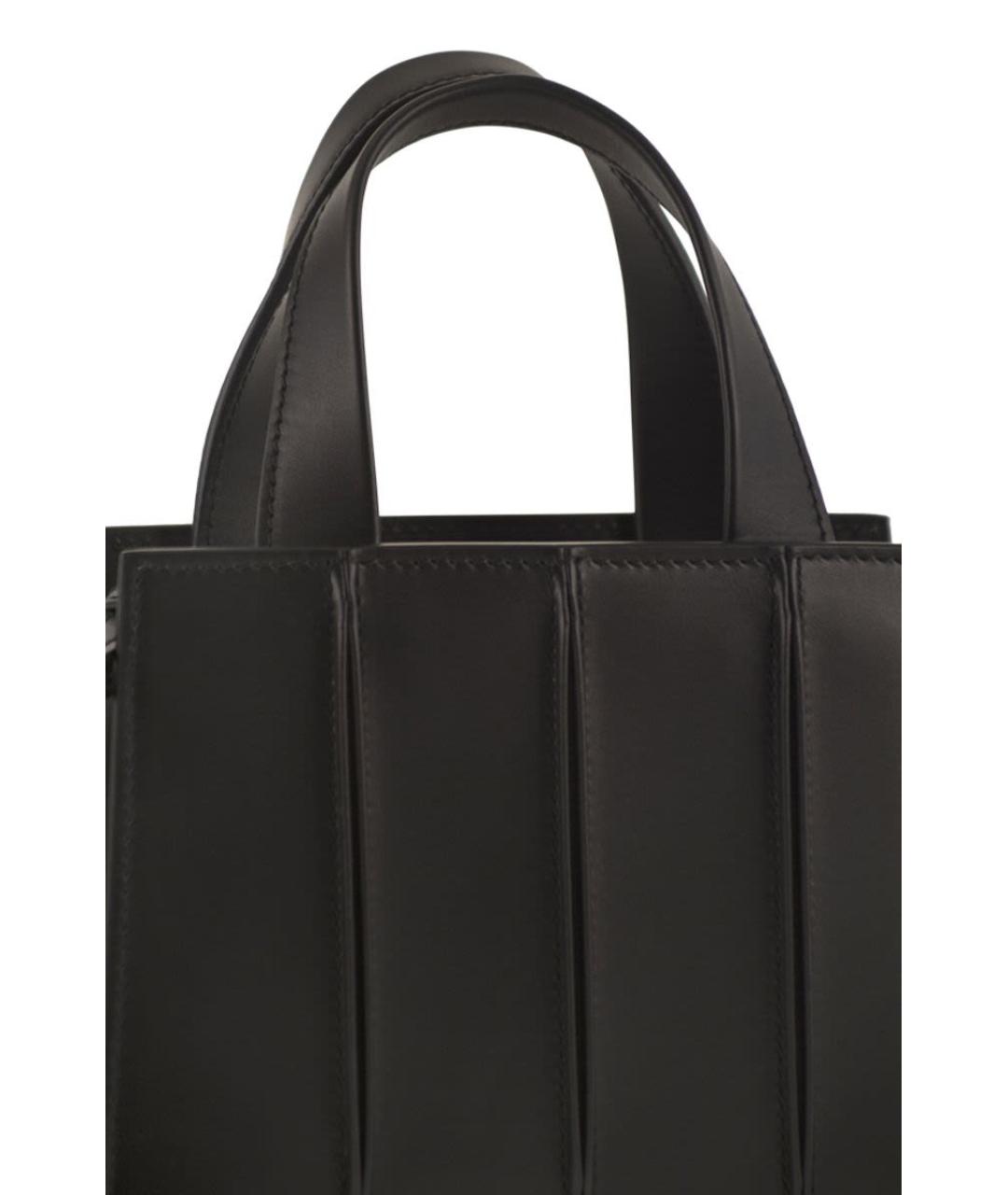 MAX MARA Черная кожаная сумка с короткими ручками, фото 5