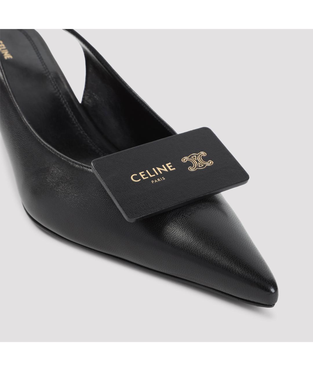 CELINE Черные кожаные туфли, фото 4