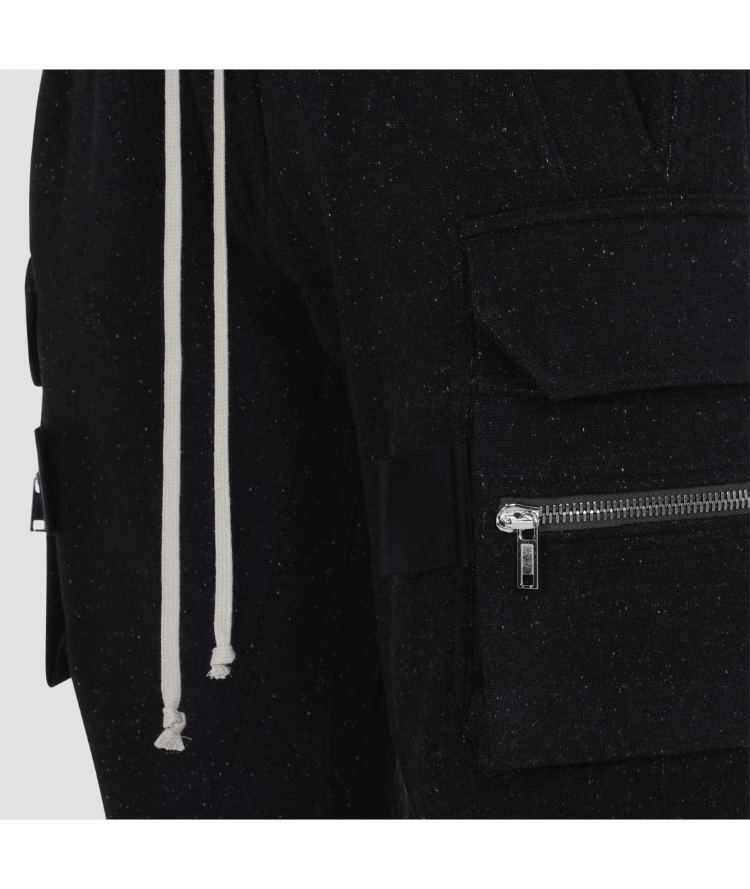RICK OWENS Черные хлопковые повседневные брюки, фото 3
