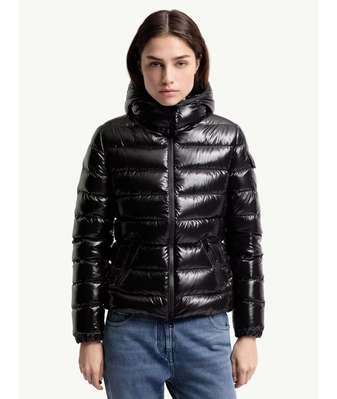 MONCLER Черный полиамидовый пуховик, фото 3