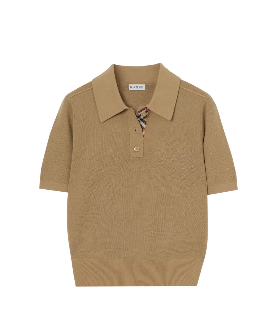 BURBERRY Бежевая шерстяная футболка, фото 1