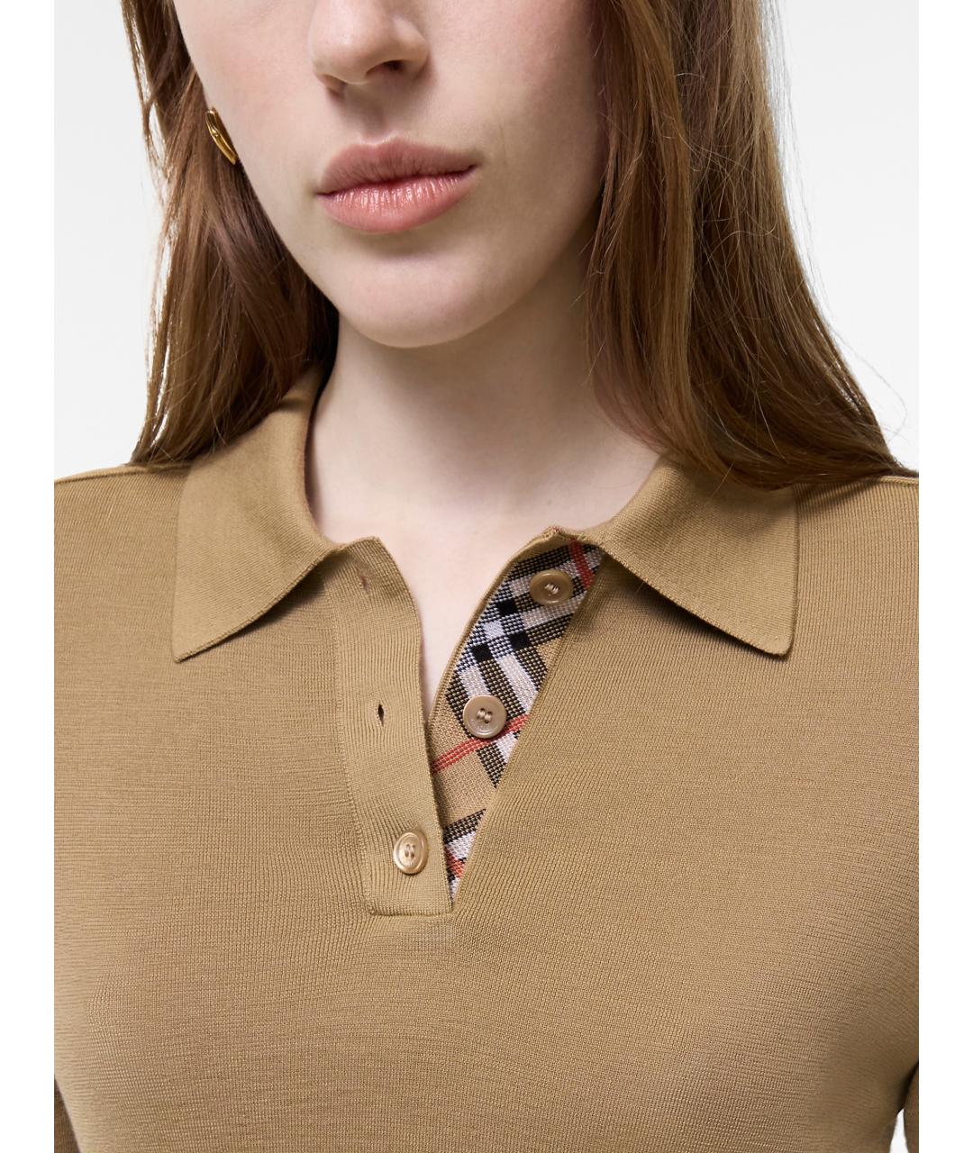 BURBERRY Бежевая шерстяная футболка, фото 3