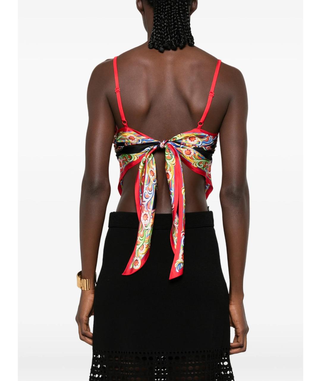 DOLCE&GABBANA Мульти шелковая майка, фото 4