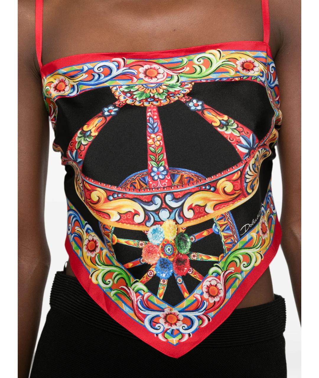 DOLCE&GABBANA Мульти шелковая майка, фото 5